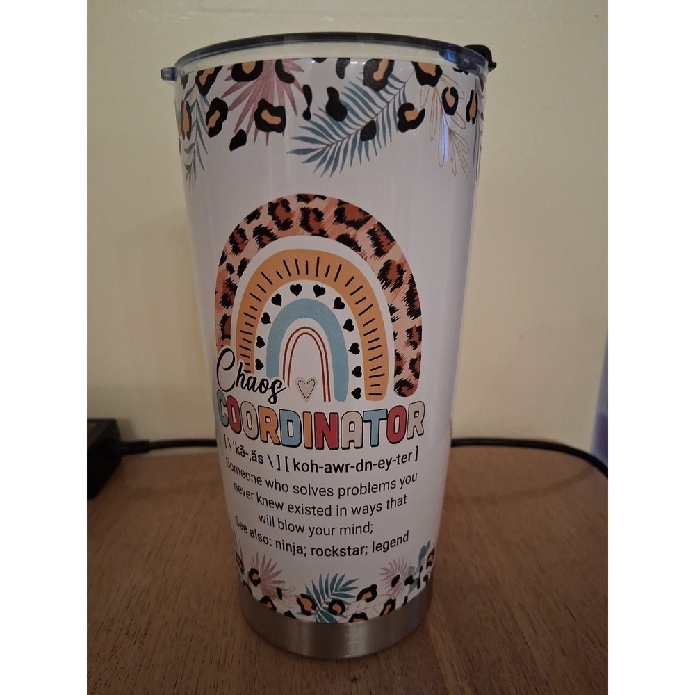 Chaos Coordinator Tumbler 20oz Stainless Steel Travel Mug Gift  Women Coworkers
